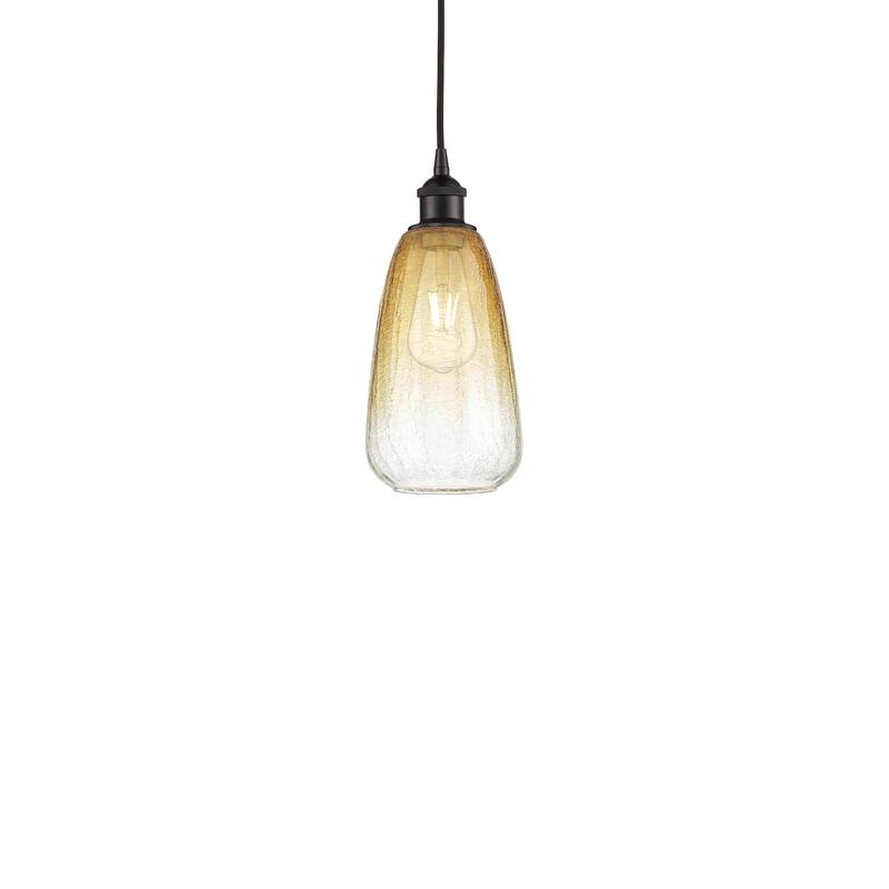 Innovations Lighting 616-1P-13-6 Brookhaven Almond Pendant Brookhaven - Oil Rubbed Bronze / Amber