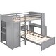 preview thumbnail 45 of 54, Twin Loft Bed with Twin Stand-alone bed, Shelves,Desk,and Wardrobe