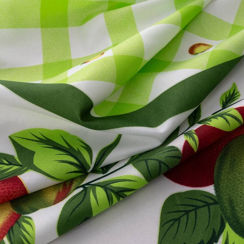 Ruffle Apple Tier and Valance Kitchen Curtain Set