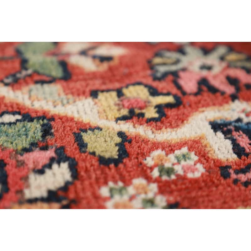 Hand Knotted Oriental 100% Wool Carpet Traditional Floral Oranges & Rust Mahal Area Rug - 10' 6'' X 7' 0''