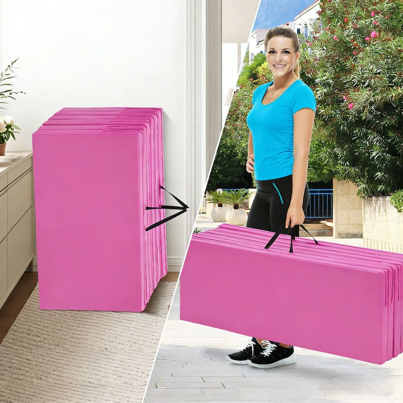 Ainfox Gymnastics Mat 4'x8'x2'' Exercise Mat Gym Mat for Home Aerobics Workout Foldable Tumbling Mat - 8×4ft