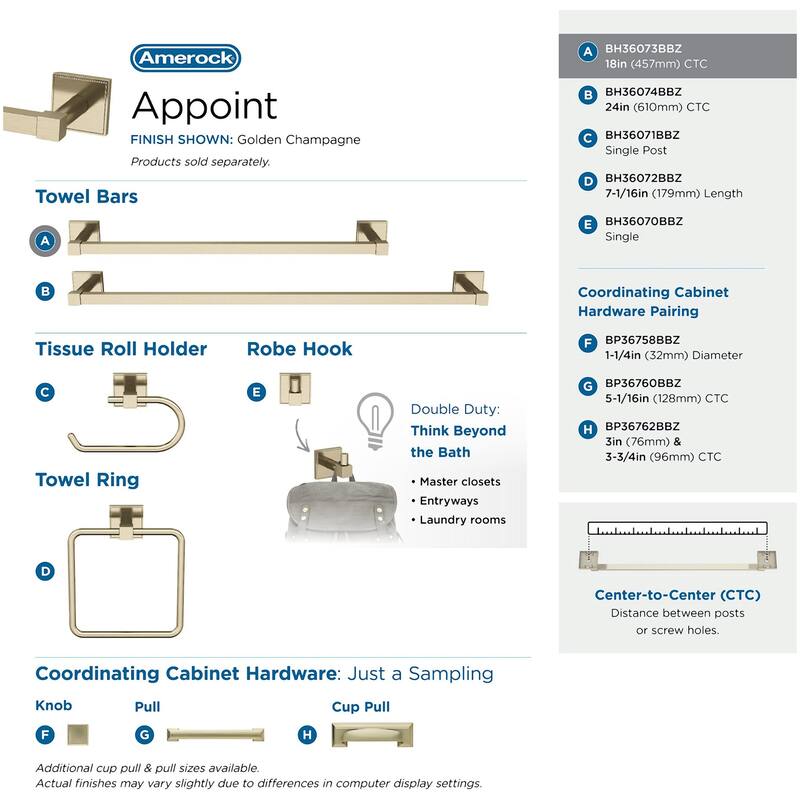 Amerock Appoint 18" Towel Bar