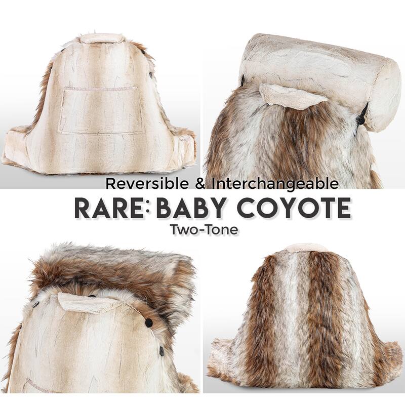XXL Husband Pillow Cover Only - Ultra Rare Baby Backrest Pillowcase Set, 2-tone Reversible Double Sided Fabulous Faux Fur