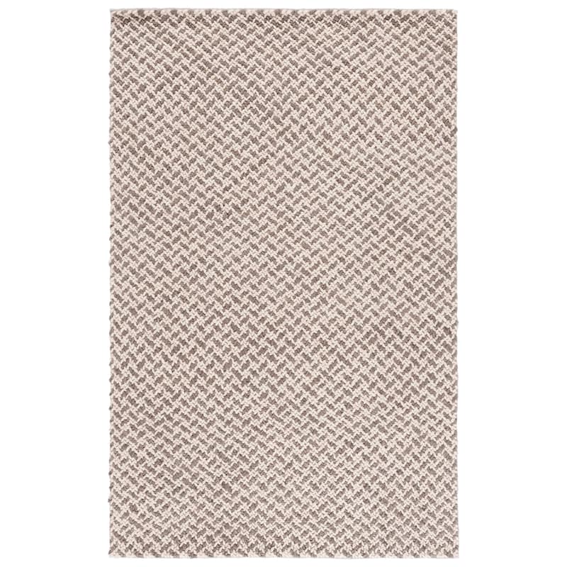 SAFAVIEH Natural Skrima Fiber Couture Wool Rug - 4' x 6' - Beige/Grey