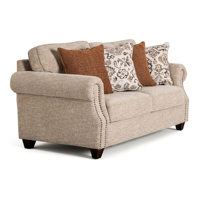 Furniture of America Mootle 3-Piece Taupe Kiln-Dried Wooden Frame Sofa Set with Pillows