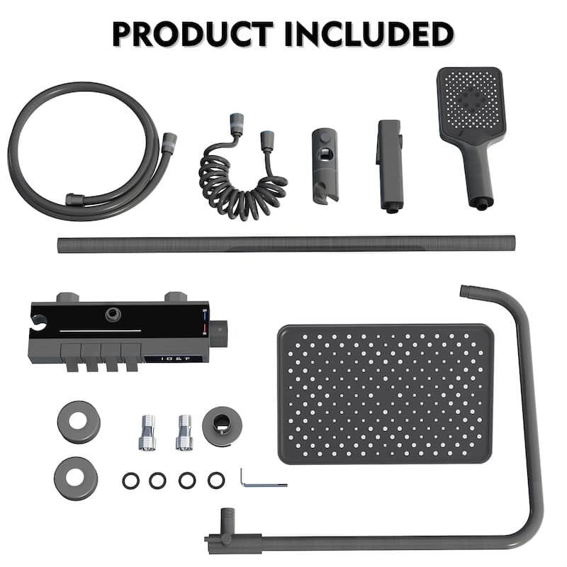 46.7"H Elegant Shower Upgrade Concealed Spout Independent Control