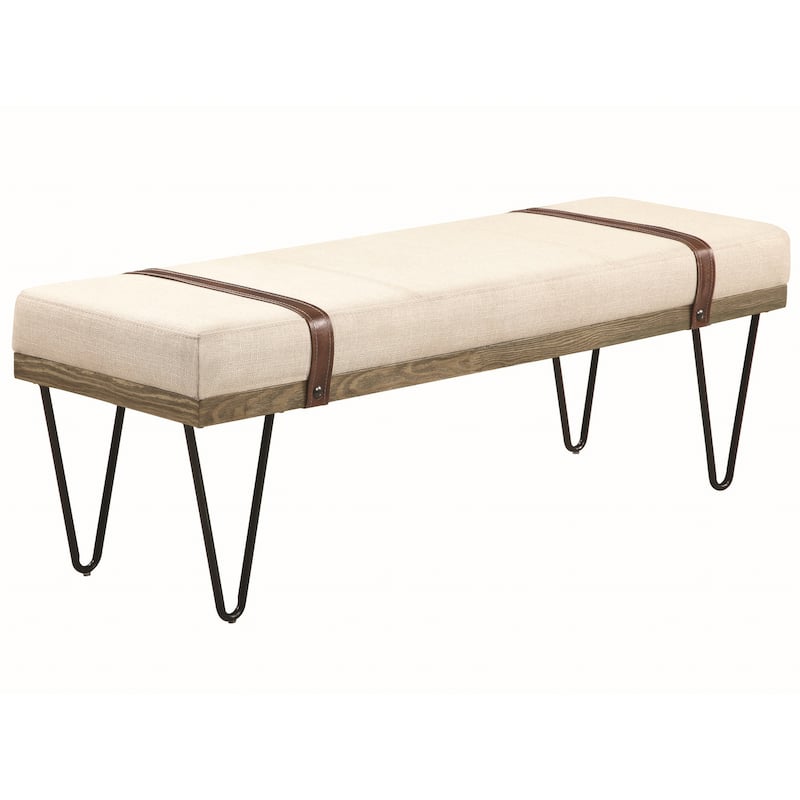 Modern Industrial Inspired Design Accent Bench with Hairpin Legs