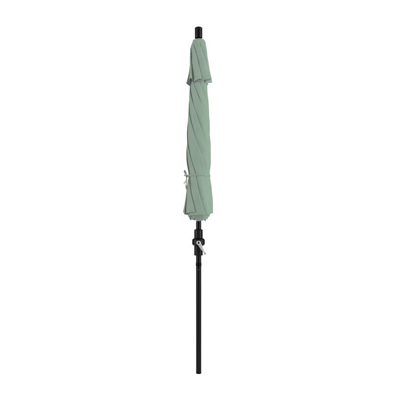California Umbrella 9' Rd. Aluminum Patio Umbrella, Deluxe Crank Lift with Collar Tilt, Black Frame Finish, Pacifica Fabric