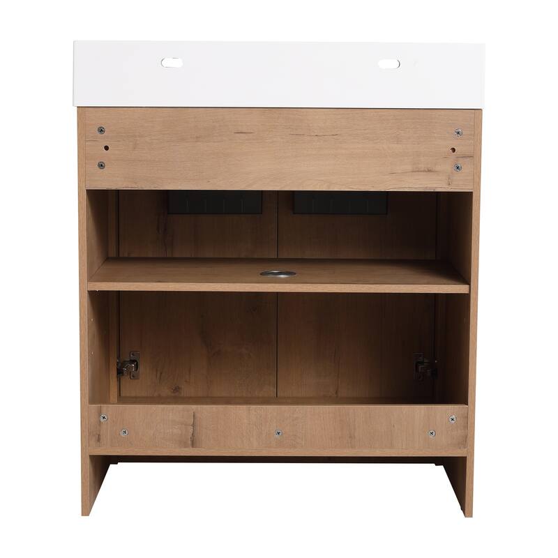 BNK 24/30/48/60 inch Freestanding Resin Sink Bathroom Vanity with Soft Close Door and Adjustable Shelf