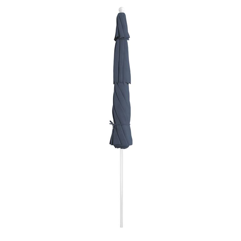 California Umbrella 11' Rd Aluminum Frame, Fiberglass Rib Market Umbrella, Push Open, White Finish, Pacifica Fabric