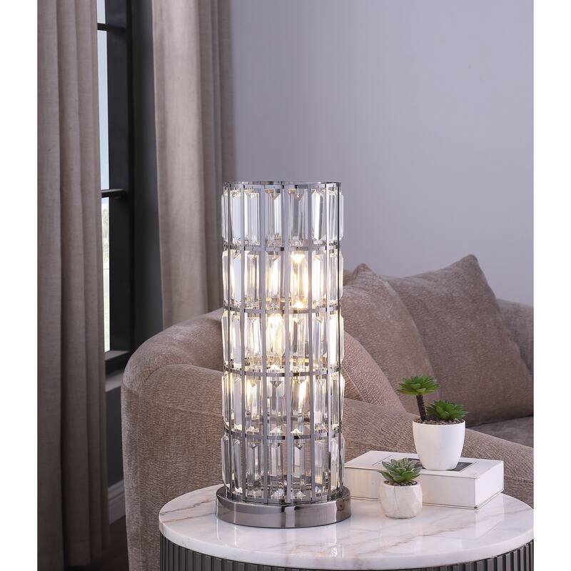 Wanda 20-Inch Crystal Shade Bedside Table Lamp