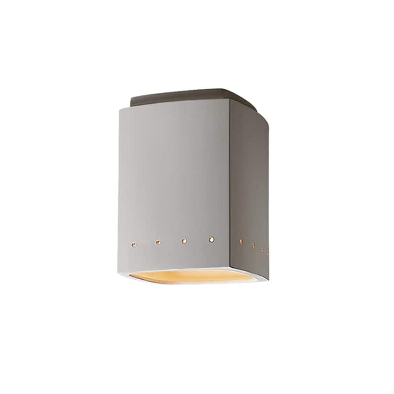 Justice Design Group Radiance 1-Light Bisque LED Rectangle with Perfs Flush-Mount