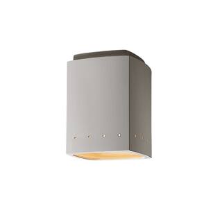 Justice Design Group Radiance 1-Light Bisque Rectangle with Perfs Flush-Mount