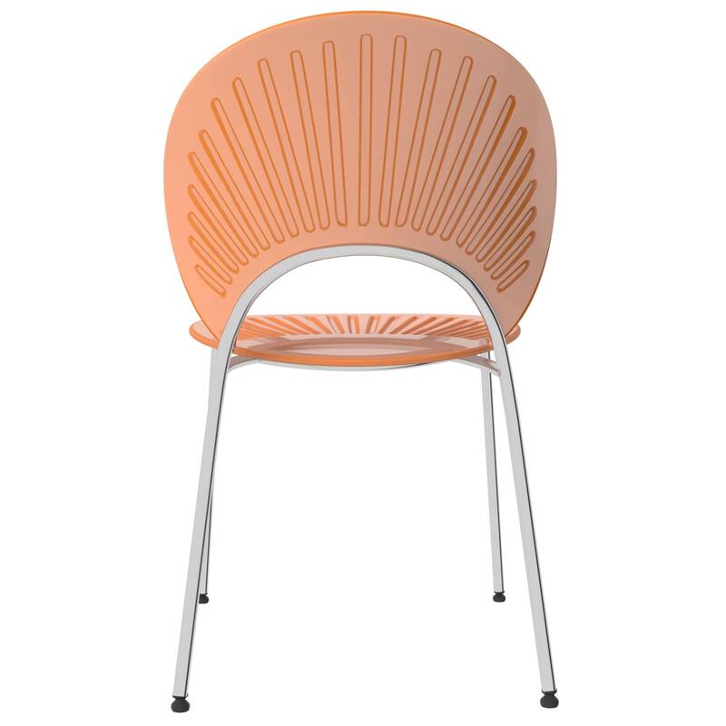 Opulent Plastic Dining Side Chair With Chrome Base Set of 4