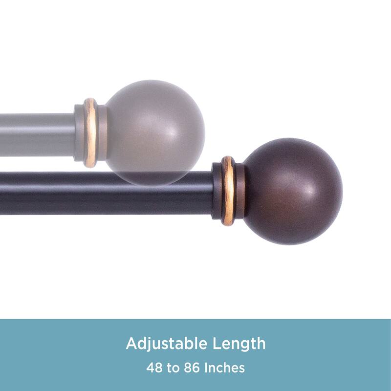 Kenney Chelsea 5/8" Decorative Curtain Rod & Holdback Set