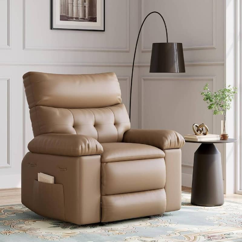 Oversized Rocker Swivel Recliner Chair, Lazy Sofa Chair for Living Room, Outdoor - Tan