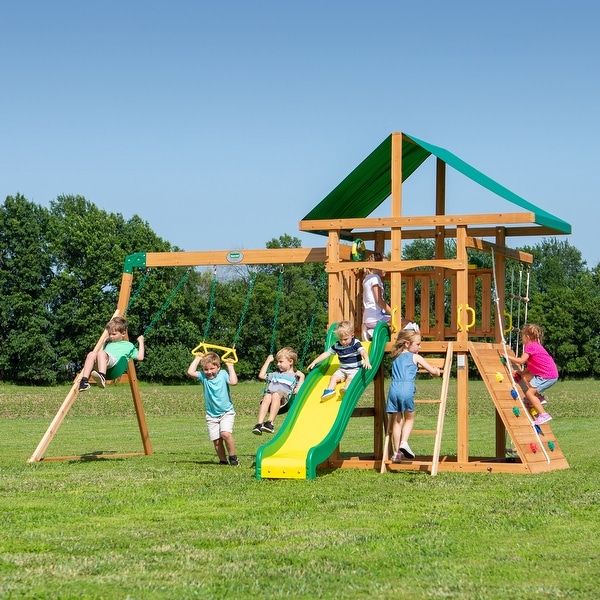 Backyard discovery montpelier cedar wooden swing set online