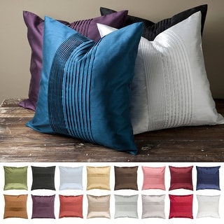 Artistic Weavers Hind Decorative 18-inch Shiny Square Pleated Throw Pillow