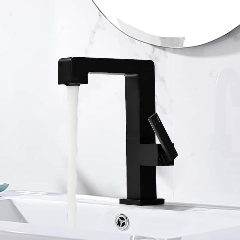 7.8"-11.8"H Solid Brass Single Handle Single Hole Bathroom Sink Faucet
