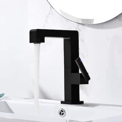 7.8"-11.8"H Solid Brass Single Handle Single Hole Bathroom Sink Faucet