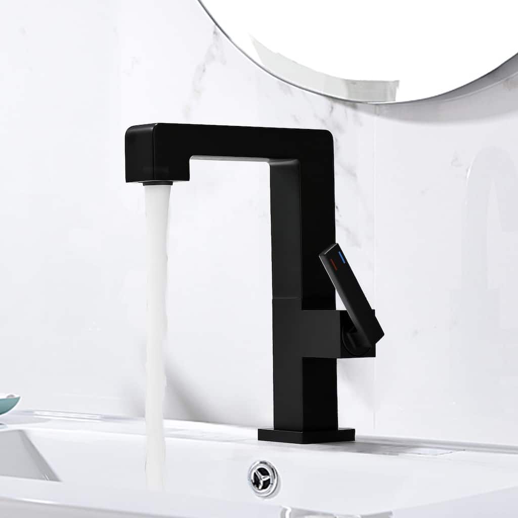 7.8"-11.8"H Solid Brass Single Handle Single Hole Bathroom Sink Faucet