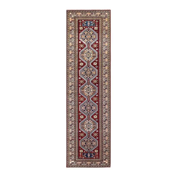 slide 1 of 8, Tribal, One-of-a-Kind Hand-Knotted Area Rug - Orange, 3' 0" x 10' 6" - Runner