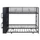 preview thumbnail 5 of 10, Metal Bunk Bed with Big Bookshelf and Trundle, Twin Size, Black