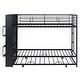 preview thumbnail 5 of 10, Twin Metal Bunk Bed with Bookshelf and Trundle in Black