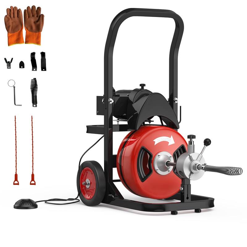Electric Drain Cleaning Machin, Auto Feed Sewer - 100ft