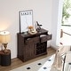 preview thumbnail 11 of 9, Farmhouse Buffet Cabinet with Storage Sideboard with 2 Drawers Wine Bar Cabinet with Removable Wine Racks Storage Shelves