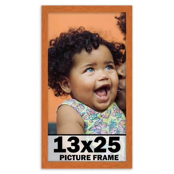 13x25 Frame Honey Pecan Brown Picture Frame Modern Photo Frame Includes ...