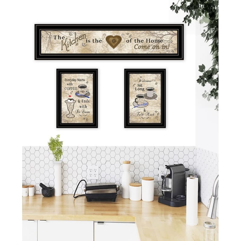 TrendyDecor4U Farmhouse "Love of Nature Kitchen" 3-Piece Vignette - Earthtone