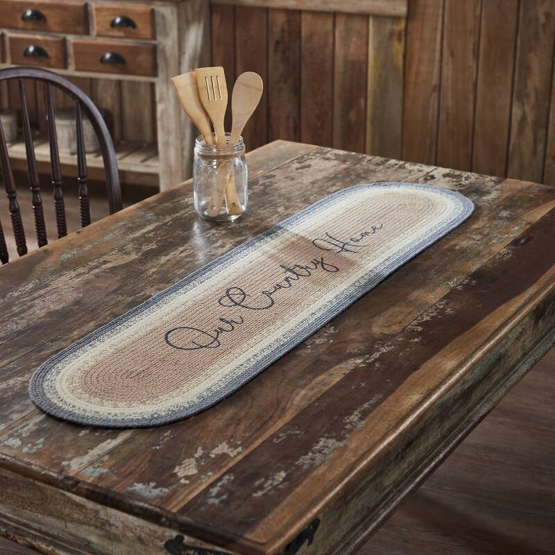 Finders Keepers Our Country Home Oval Runner - 12x48 - White