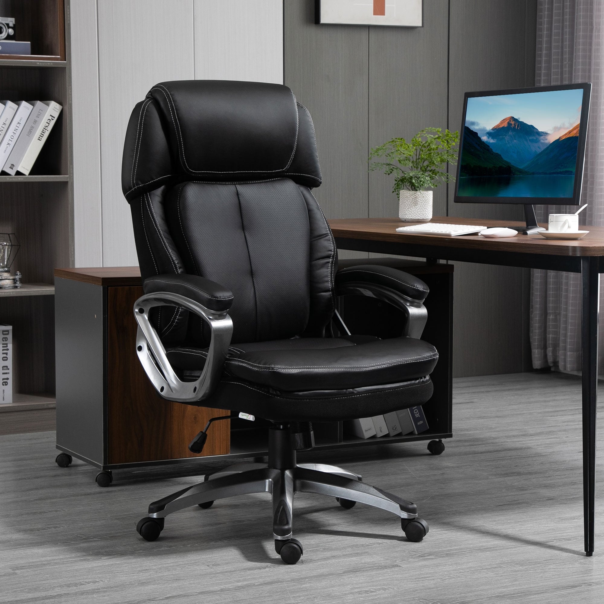 Vinsetto High Back Ergonomic Home Office Chair PU Leather Swivel