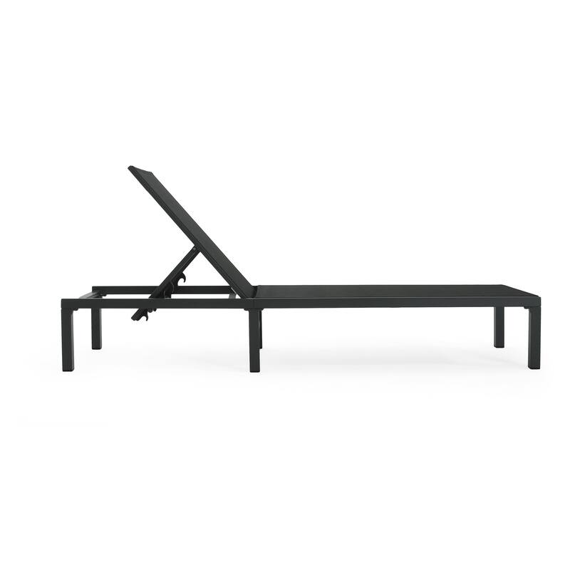 Perlas Outdoor Patio Adjustable Aluminum Chaise Lounge (set of 2) by Christopher Knight Home