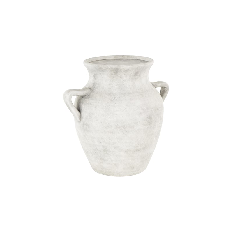 Ceramic Antique Style Textured Vase with Handles - Copper or White - Roche River Decor