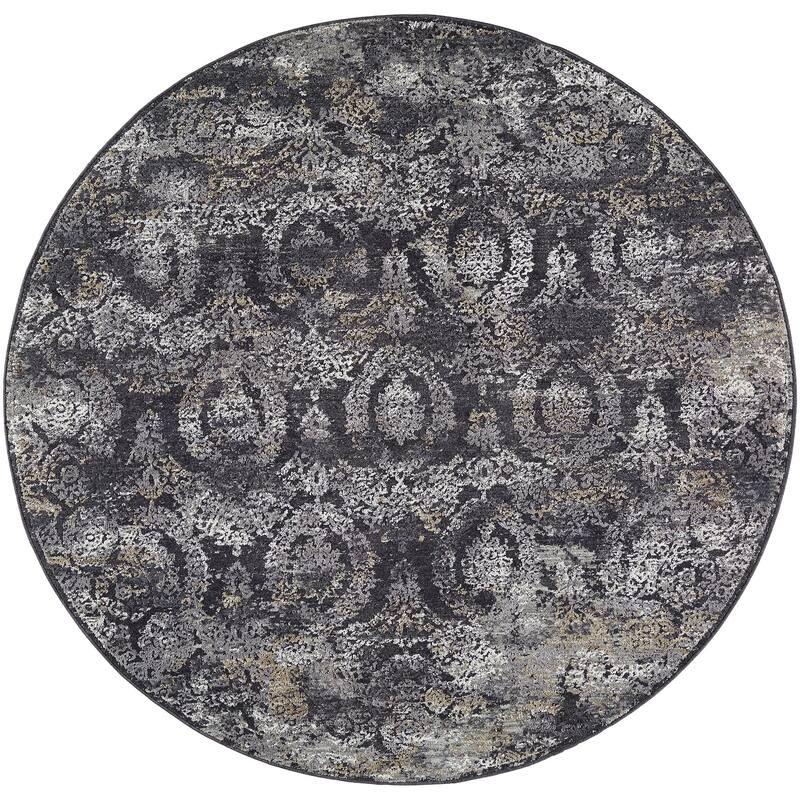 Livabliss Gakko Traditional Area Rug - Black - 5'3" x 5'3"