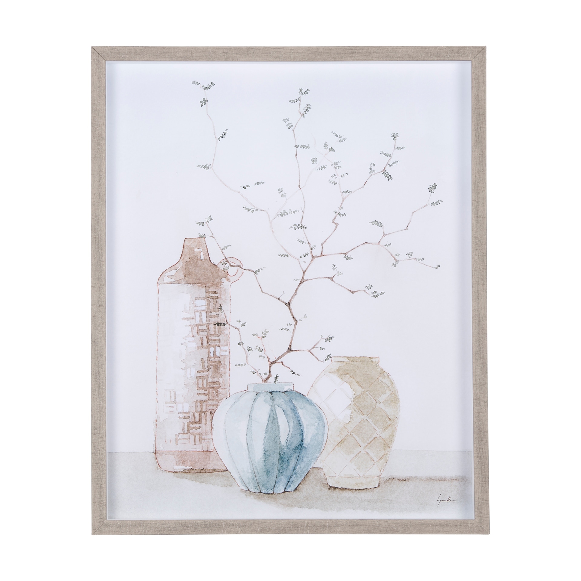 Boho BranchesII by Mercana Studio a Hand Embellished Textured Framed Art Print Matted under Glass