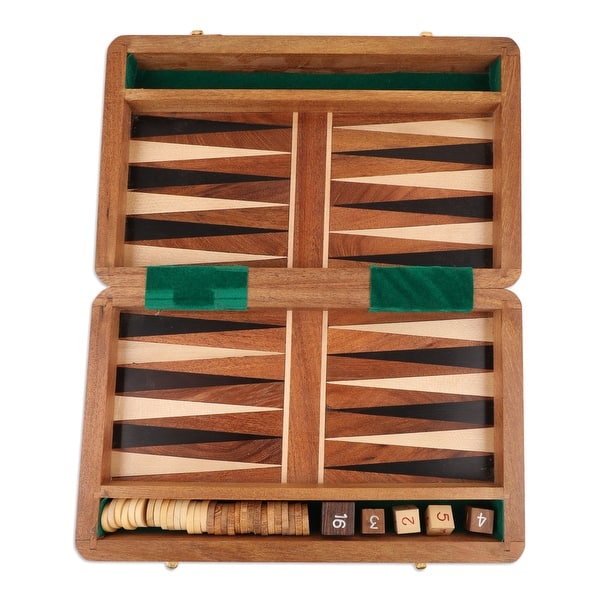 slide 2 of 5, Novica Handmade Ancient Fun Wood Backgammon Set