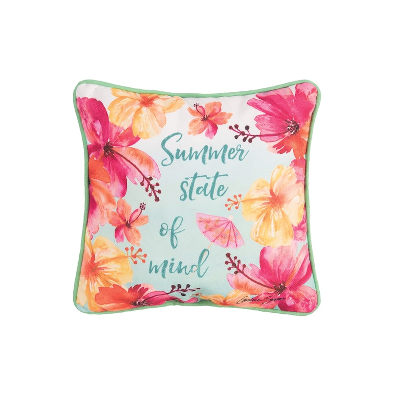 10" x 10" Summer State Of Mind Printed Throw Pillow