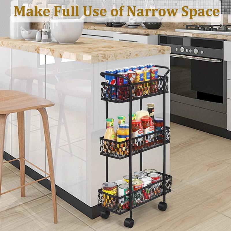 Slim Storage Cart with Wheels