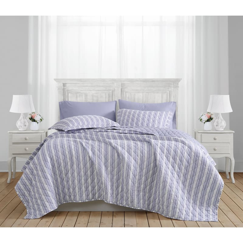 The Farmhouse by Rachel Ashwell Wide Ticking Stripe 3 Piece Quilt Set