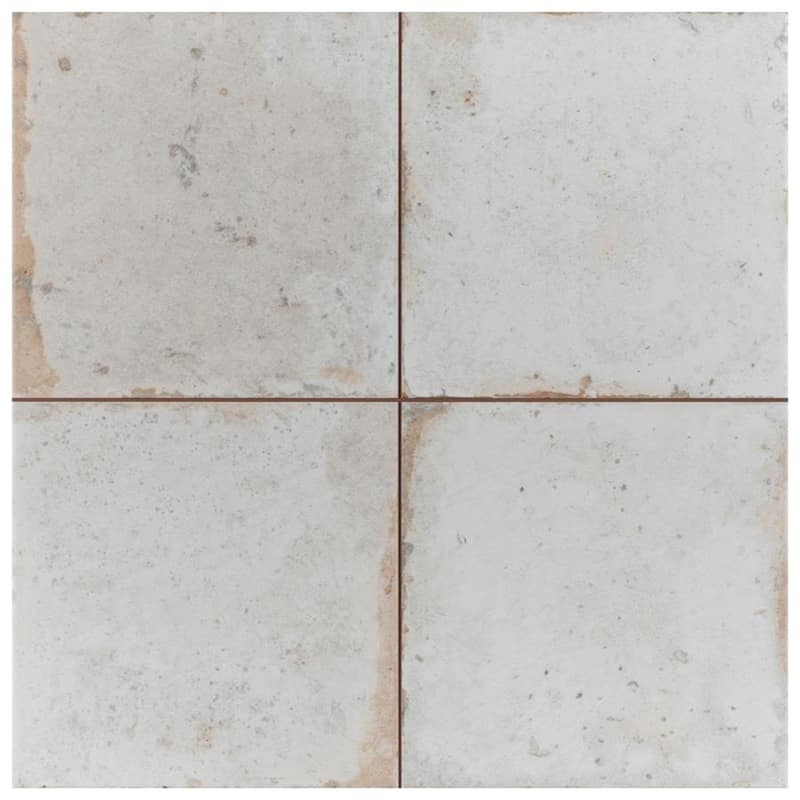 Merola Tile Kings Root Distressed White 17-5/8" x 17-5/8" Ceramic Floor and Wall Tile