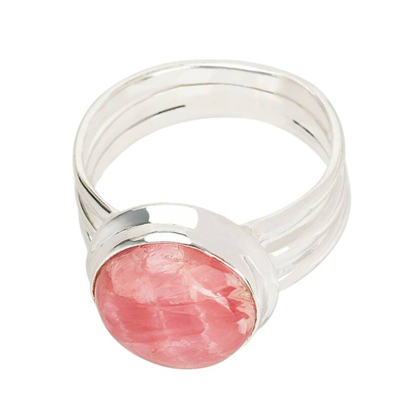 925 Sterling Silver Rhodochrosite Ring
