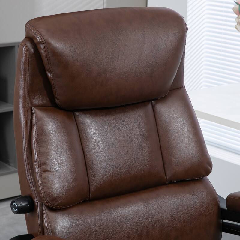 PU Leather Office Chair for Big and Tall - 400 lb Capacity, Extra Wide Seating, Pocket Spring System, Height Adjustable