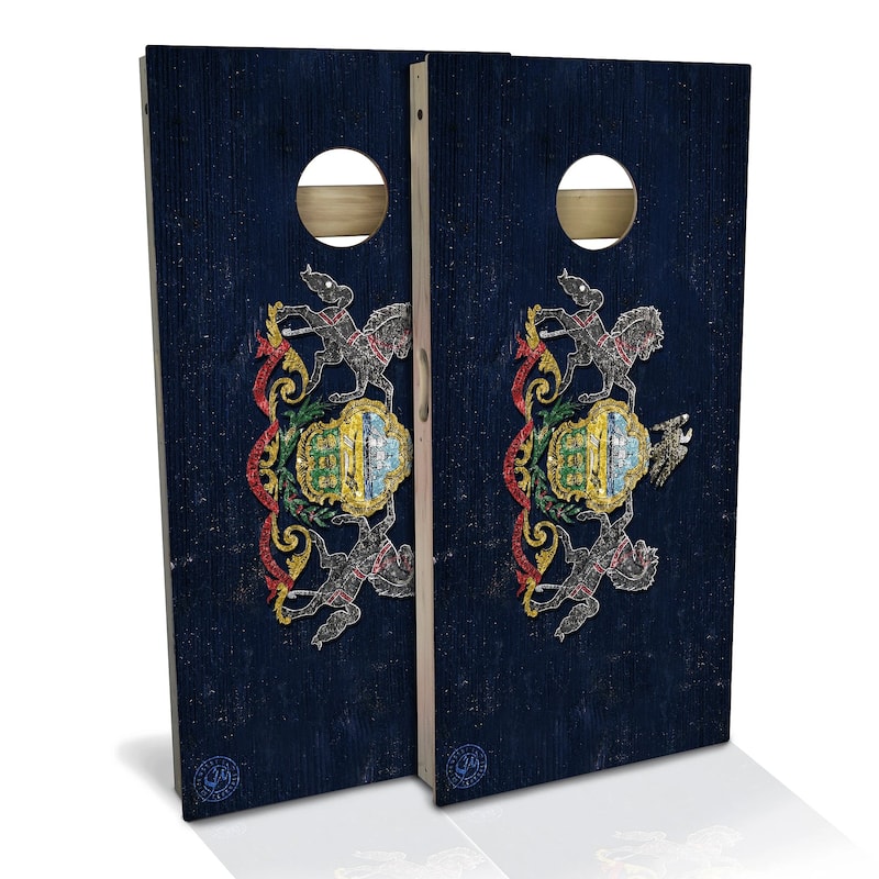 Pennsylvania Flag Outdoor Cornhole Board Set - Backyard 2x4 - NO Accessories