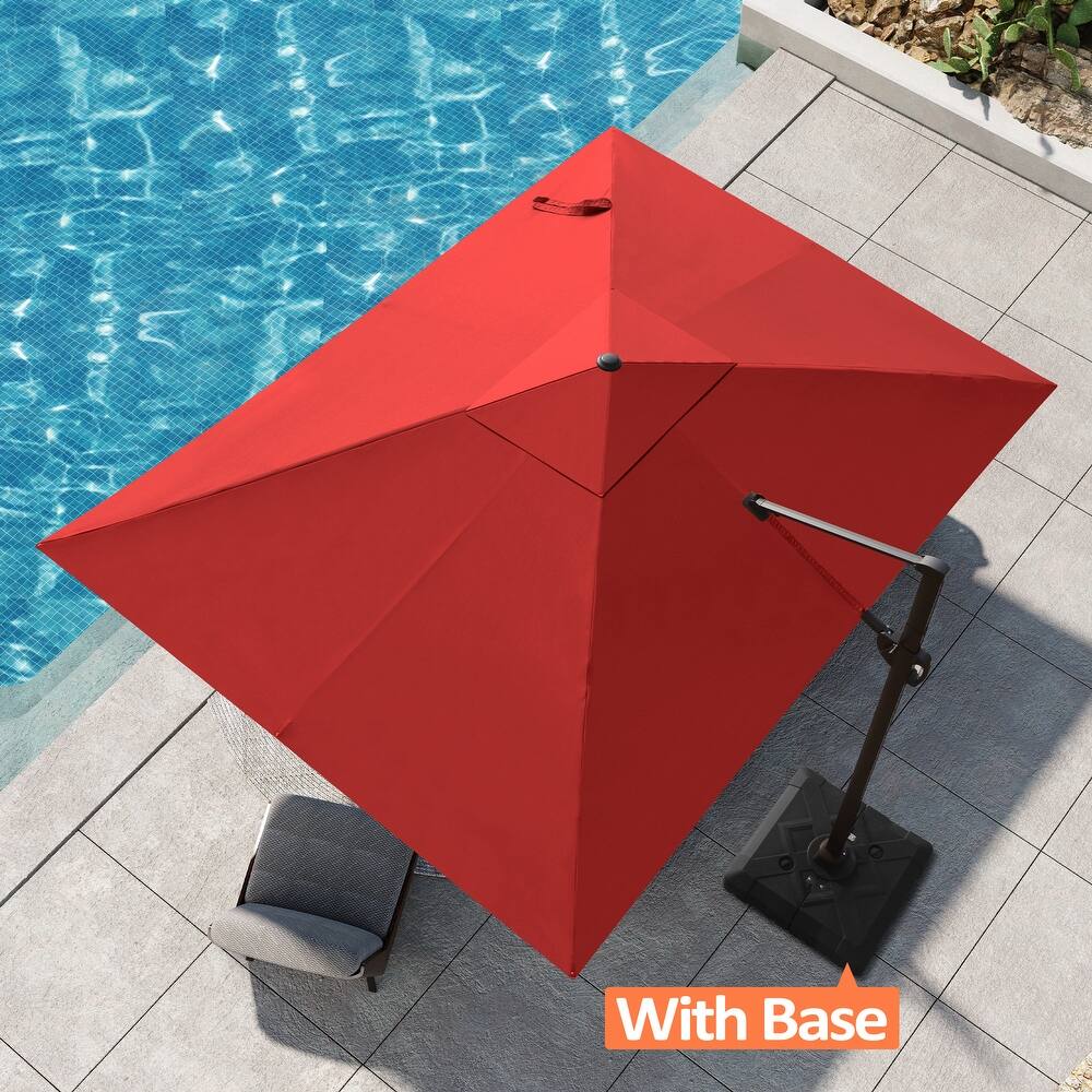 Outdoor Patio 9 FT x 11.5 FT Cantilever-Offset Umbrella with Wheel Base