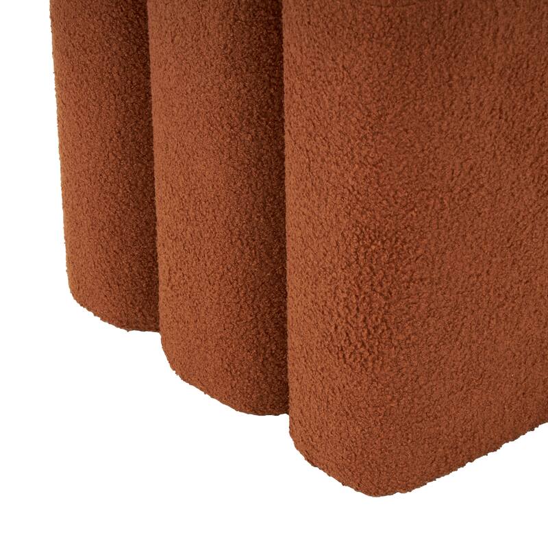 White, Gray or Copper Polyester W-Shaped Room Ottoman