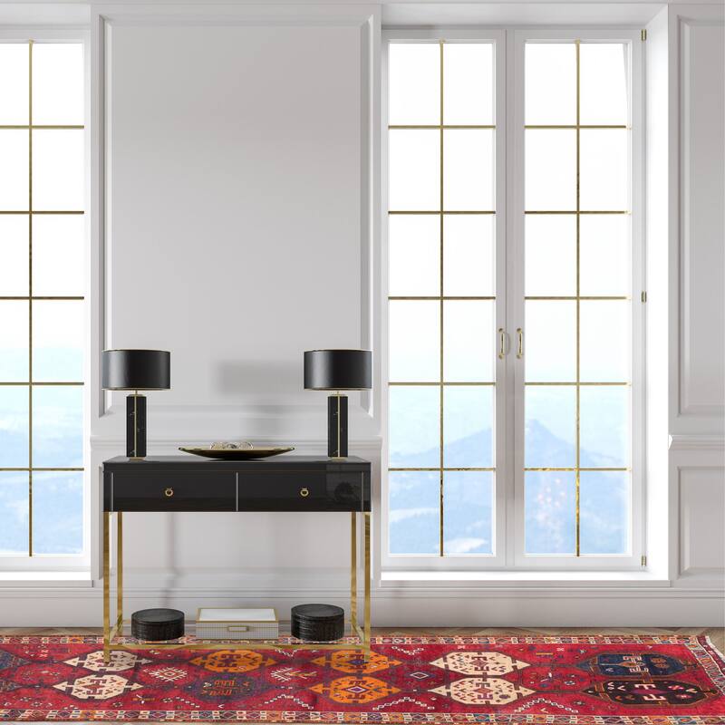 ECARPETGALLERY Hand-knotted Melis Vintage Red Wool Rug - 4'4 x 10'6