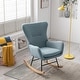 preview thumbnail 8 of 39, Velvet Armchair Wingback Comfy Rocker Chair with Thick Padded Seat for Nursery